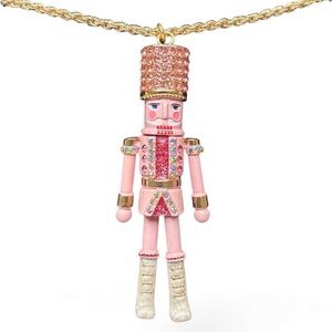 Betsey Johnson Pink Nutcracker Pendant Necklace